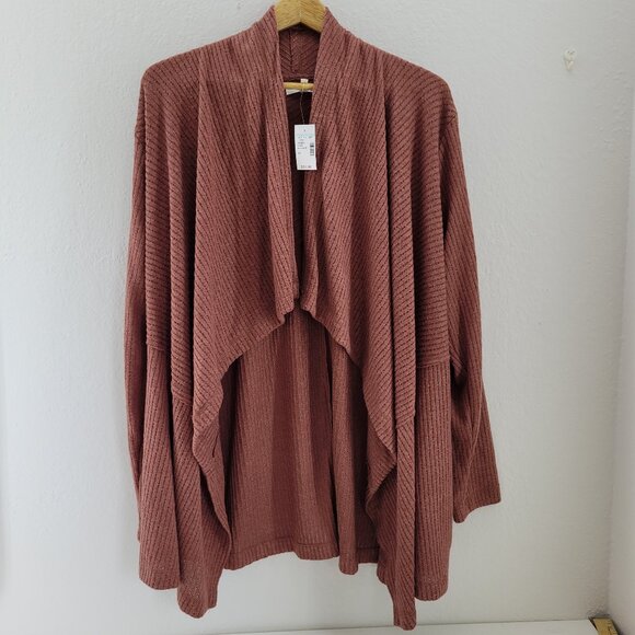 Maurices Sweaters - MAURICES Sweater Womens 1x Open Front Waterfall Cardigan Dusty Rose Pink